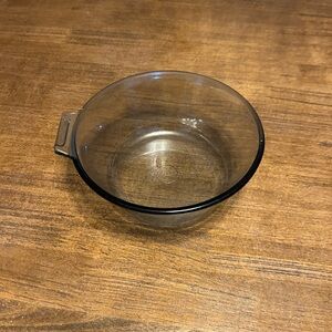 Pyrex Vintage Blue Flameware 835-B Clear Glass Saucepan Bowl